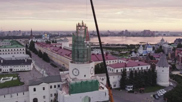 Almaty Kazakhstan Agosto 2023 Gancio Della Gru Del Camion Trasporta — Video Stock