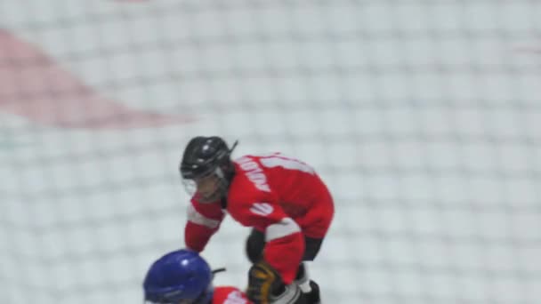 Performance Young Hockey Players Ice Arena Boy Hockey Wear Takes — стоковое видео