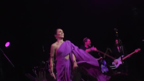Almaty Kazakhstan November 2024 Crowd Joyful Fans Dances Stage Enjoying — Stock Video