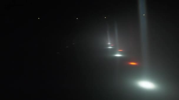 Vivid White Orange Spotlights Illuminate Surrounding Area Bright Lights Floodlights — Stock Video