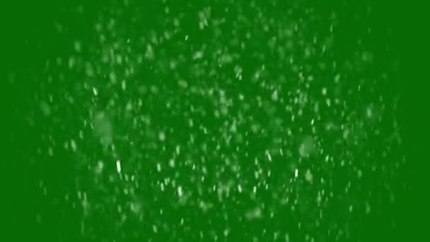 Cykliczny Film Obfitych Opadach Śniegu Zielonym Ekranie — Wideo stockowe