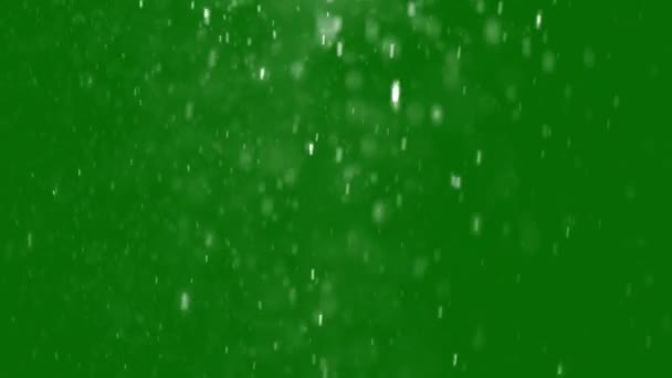 Різдвяний Сніг Анімація Сильного Снігу Падаючі Сніжинки Зеленому Екрані — стокове відео