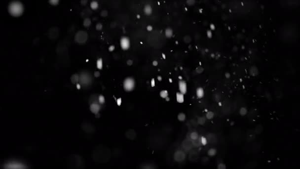 Grandes Copos Nieve Navidad Están Girando Lentamente Viento — Vídeo de stock