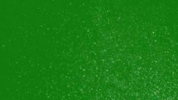 Duże Świąteczne Płatki Śniegu Powoli Wirują Wietrze Zielonym Ekranie — Wideo stockowe