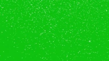 Yavaşça düşen Noel karı yeşil ekran arka planında 