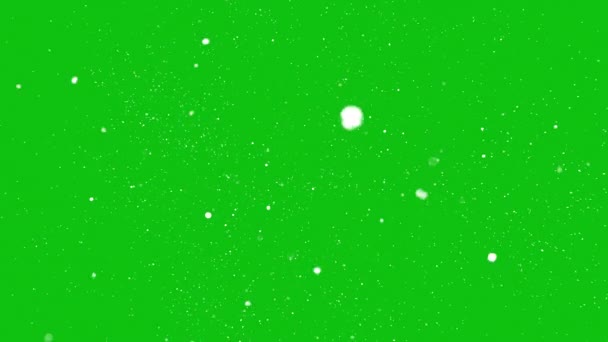 Pomalu Padající Vánoční Sníh Zeleném Pozadí Obrazovky — Stock video