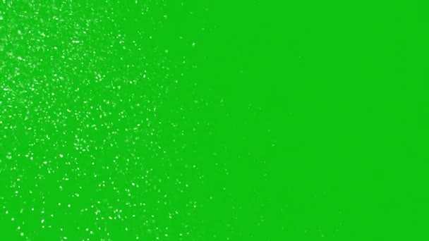 Langsam Fallender Weihnachtsschnee Auf Grünem Hintergrund — Stockvideo