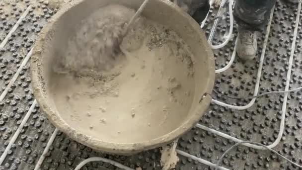 Shoot Mixing Concrete Using Electric Mixer — Video
