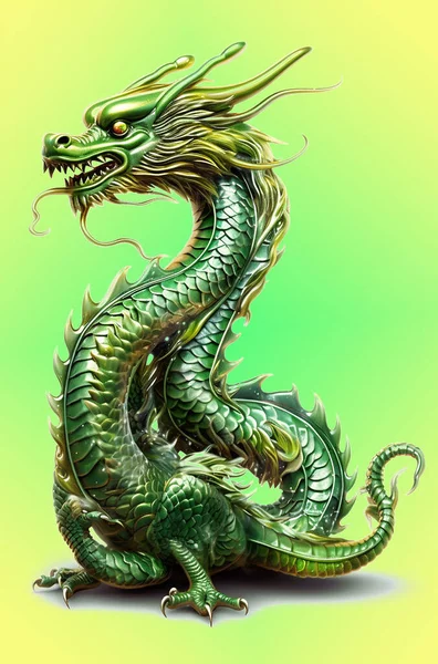 Traditional Chinese green dragon. Lunar new year celebration. Chinese new year decoration