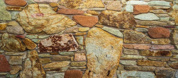 Fragmento Uma Parede Pedra Natural Como Fundo Textura Estrutura Parede — Fotografia de Stock