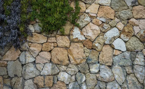 Fragmento Una Pared Piedra Natural Como Fondo Textura —  Fotos de Stock