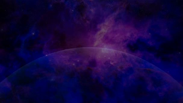 Animación Bucle Volar Través Nubes Nebulosas Brillantes Campo Estrellas Bucle — Vídeo de stock