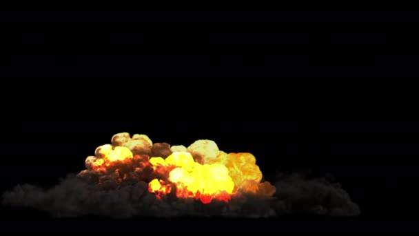 壮观的炸弹爆炸 冲击波和蘑菇云 — 图库视频影像