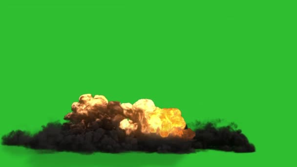 Spektakularny Wybuch Bomby Zielonym Ekranie — Wideo stockowe