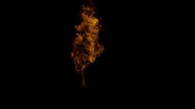 Şeffaf arkaplanda yangın alevi VFX