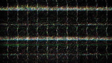 Arıza geçmişi. Ekrandaki dijital hatalar. Renkli çizgiler gürültülü televizyon ekranı