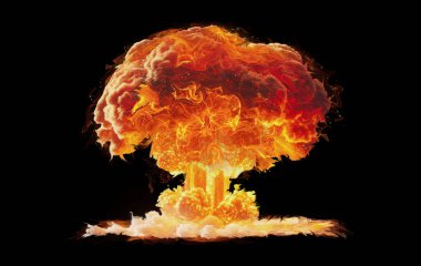 Alevler ve duman. Şeffaf arkaplanda izole edilmiş dumanlı ateşli patlama, PNG