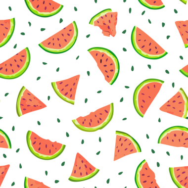Artistik karpuz dilimleriyle şeffaf arkaplan üzerinde kusursuz desen