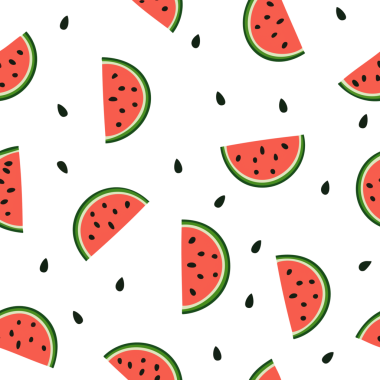 Artistik karpuz dilimleriyle şeffaf arkaplan üzerinde kusursuz desen
