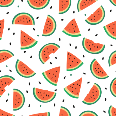 Artistik karpuz dilimleriyle şeffaf arkaplan üzerinde kusursuz desen