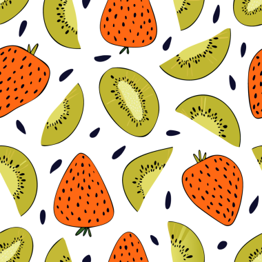 Yaratıcı tasarım için farklı açılarda serpiştirilmiş sanatsal böğürtlen ve meyvelerle renksiz desen.