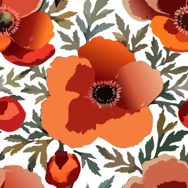 Renkli çiçekleri ve renkli kelebekleri olan parlak, pürüzsüz çiçek desenleri. Tekstil ve dekor için saydam bir arka planda..