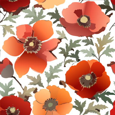 Renkli çiçekleri ve renkli kelebekleri olan parlak, pürüzsüz çiçek desenleri. Tekstil ve dekor için saydam bir arka planda..