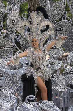TENERIFE, SPAIN - FEBRUARY 21, 2023: Carnival Festival in the streets of Santa Cruz de Tenerife. February 21, 202