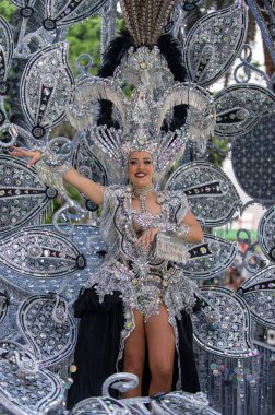 TENERIFE, SPAIN - FEBRUARY 21, 2023: Carnival Festival in the streets of Santa Cruz de Tenerife. February 21, 202
