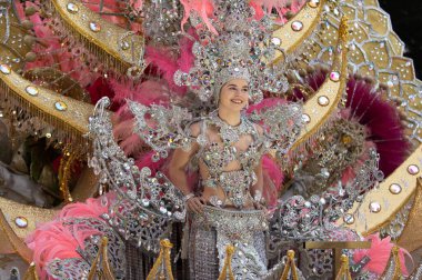 TENERIFE, SPAIN - FEBRUARY 21, 2023: Carnival Festival in the streets of Santa Cruz de Tenerife. February 21, 202