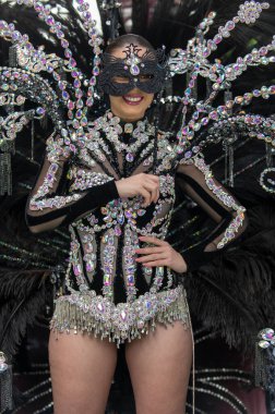 TENERIFE, SPAIN - FEBRUARY 21, 2023: Carnival Festival in the streets of Santa Cruz de Tenerife. February 21, 202