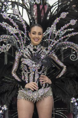 TENERIFE, SPAIN - FEBRUARY 21, 2023: Carnival Festival in the streets of Santa Cruz de Tenerife. February 21, 202