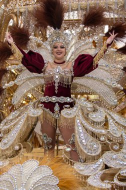 TENERIFE, SPAIN - FEBRUARY 21, 2023: Carnival Festival in the streets of Santa Cruz de Tenerife. February 21, 202