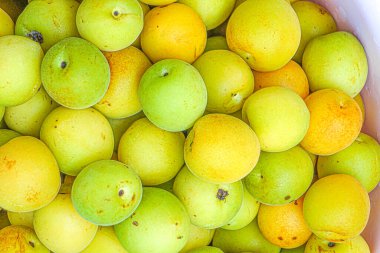 closeup fresh yellow plums, light green plums clipart