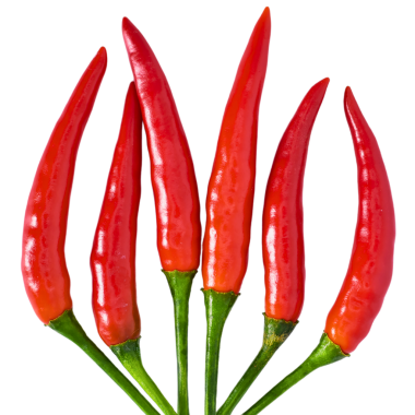 Kırmızı biber şeffaf arkaplanda izole edilmiş.