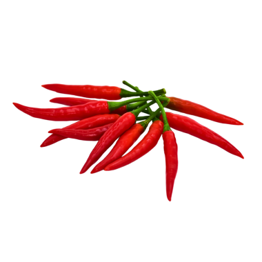 Kırmızı biber şeffaf arkaplanda izole edilmiş.
