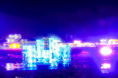 Neon Işık Hareketi Bulanık Arkaplanı