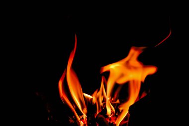 Koyu arkaplanda şenlik ateşi.