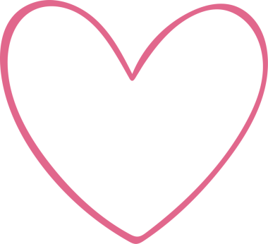 Pembe kalp, elle çizilmiş kalp şekli..