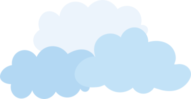 Beyaz arkaplanda mavi düz bulut.