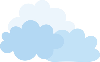 Beyaz arkaplanda mavi düz bulut.