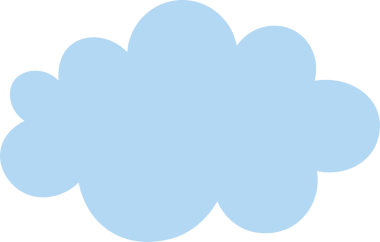 Beyaz arkaplanda mavi düz bulut.