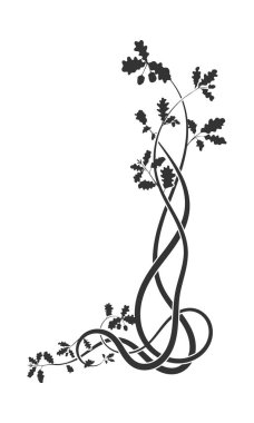 Element en üstteki meşe ağacına dokuyor. vektör resim deposu