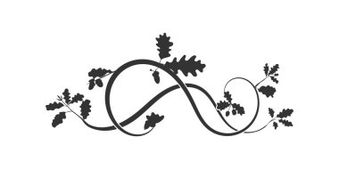 Yerdeki meşe ağacının süsleme desenleri. vektör resim deposu