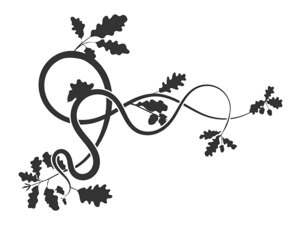 简单的花纹编织植物树橡木 矢量图像存量 — 图库矢量图片