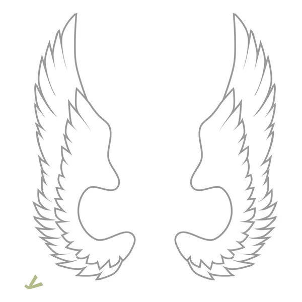 Asas Brancas Anjo Pássaro Preto Branco Desenho Estoque Imagem Vetorial — Vetor de Stock