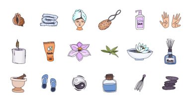 Spa masajı rahatlatıcı çizimler. Basit çizim resmini çiz