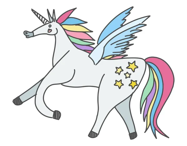 Bright Unicorn Simple Drawing Sketch Doodle Drawing Picture — Stock Photo, Image
