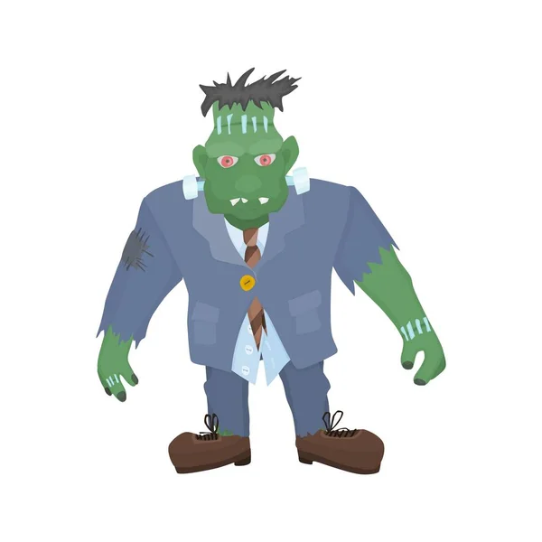 Monstruo Verde Frankenstein Fiesta Halloween Dibujo Animado Imagen — Foto de Stock