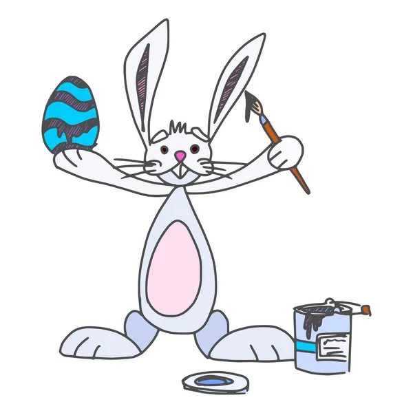 イースターキャラクターのためのウサギの着色卵面白い ストック画像 — ストック写真